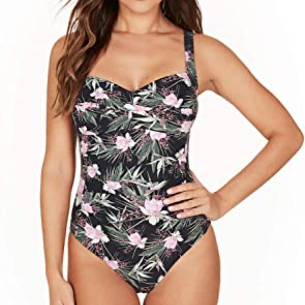 Nip Tuck Swim Fern Gully Twist Front Design Tummy Control One Piece Swim…